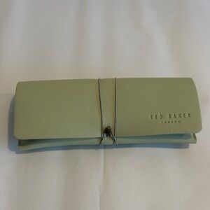 TED BAKER soft shell eyeglasses case light green sunglasses case wrap closure